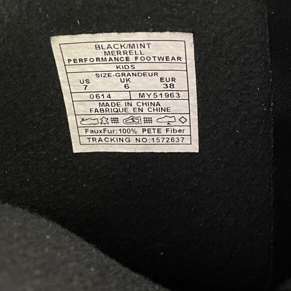 Merrell Jungle Moc Black Suede Leather Faux Fur Select Dry Winter Boots Kids 7 - Picture 8 of 16
